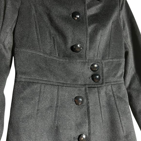 Pippa Coat with Jeweled Button Front, Black, Size 0, Made in Romania - Picture 11 of 11